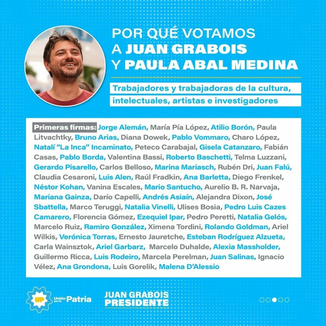 Nombres de las personalidades que expresaron su apoyo