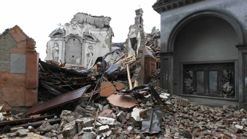 Foto del terremoto en el norte de Italia / BBC News