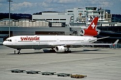 El «Vaud» en el Aeropuerto Internacional de Zúrich, en julio de 1998, dos meses antes del accidente./Wikipedia