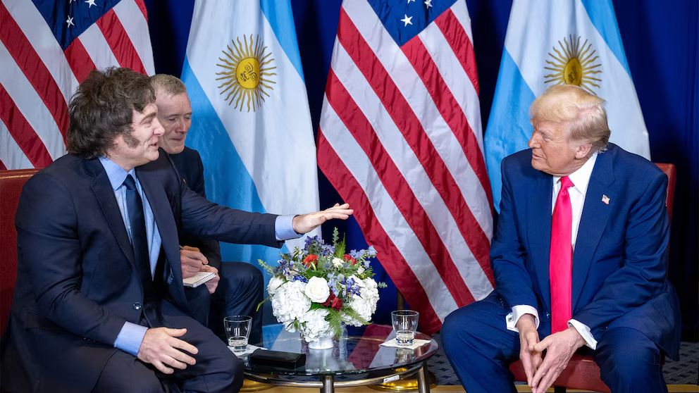 Los mandatarios en su reunión en Maryland, Washington D.C. / Foto: infobae